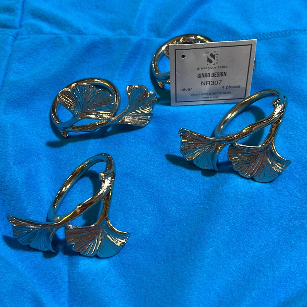 Saro Lifestyle Ginkgo Napkin Rings